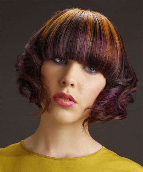 Short Multi-Colored Emo Bob With Waves