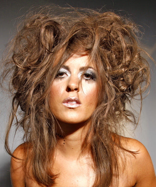 Long Messy Emo Hairstyle With Curls