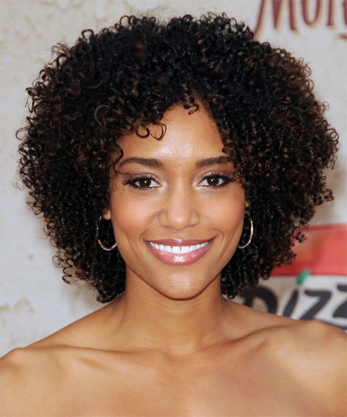 Annie Ilonzeh Short Curly   Dark Brunette   Hairstyle