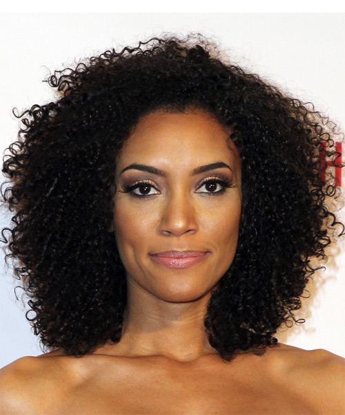 Annie Ilonzeh Medium Curly   Black  Afro  Hairstyle