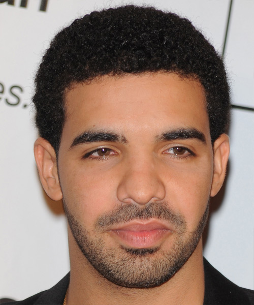 Drake Short Curly   Black  Afro  Hairstyle