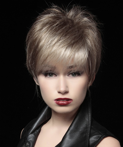 Sassy Light Ash Brunette Pixie Haircut With Light Blonde Highlights