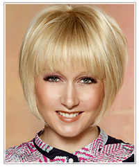 Click here to try on this hairstyle Model with blonde bob