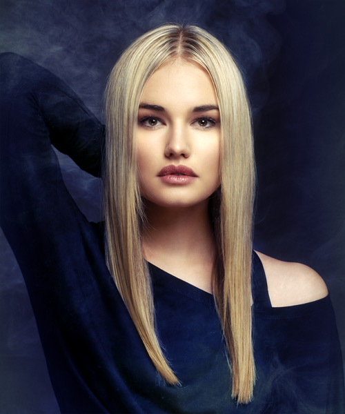 Long Sleek Light Blonde Hairstyle