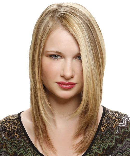 Straight Shoulder-Length Concave Hairstyle