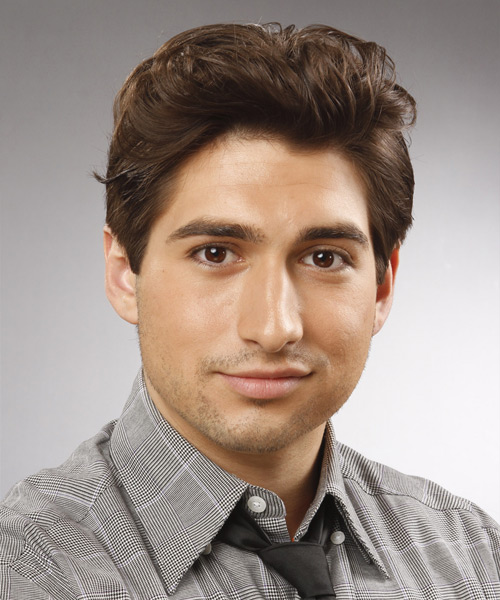 Short Wavy    Chocolate Brunette   Hairstyle for Men