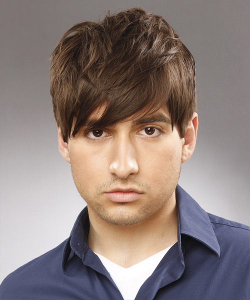 Short Straight    Chocolate Brunette   Hairstyle for Men