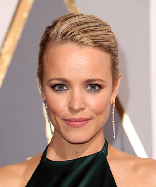 Rachel McAdams Long Straight Updo with Side Swept Bangs