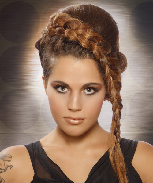 Braided Caramel Brunette Beehive