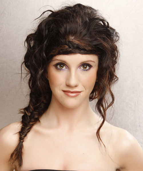 Long Dark Brunette Braided Curls