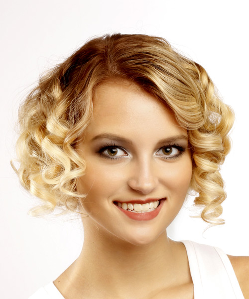 Short Bob Haircut With Large Corkscrew Curls