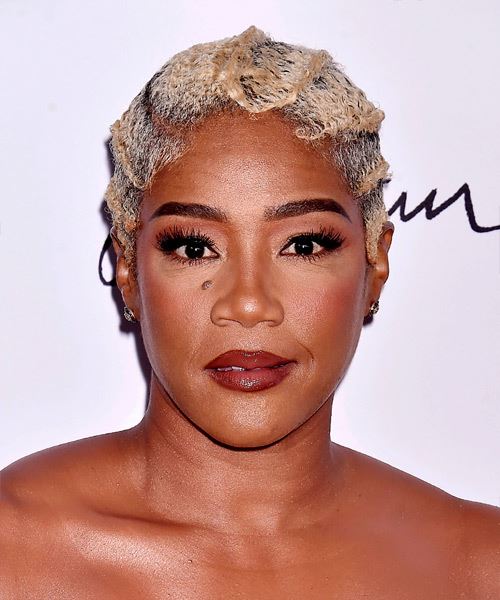 Tiffany Haddish Short Wavy    Blonde Afro  Hairstyle